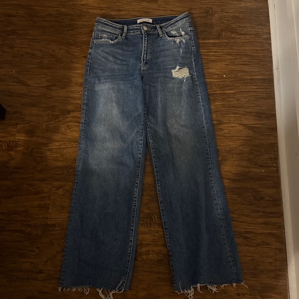 Flying Monkey Blue Distressed Women Jeans Overalls